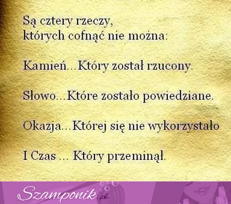 Tych rzeczy nie cofniesz