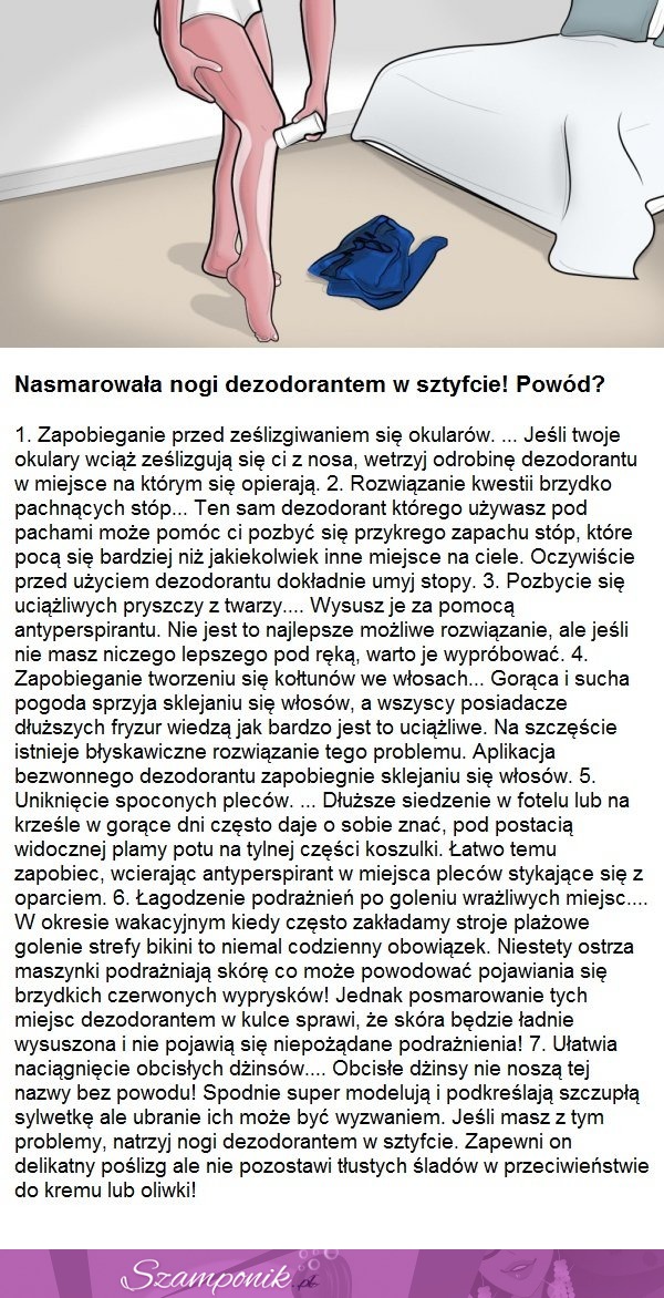 Nasmarowała nogi dezodorantem w sztyfcie... NIESAMOWITE!