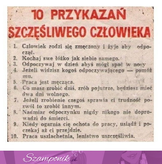 10 przykazań szczęśliwego człowieka