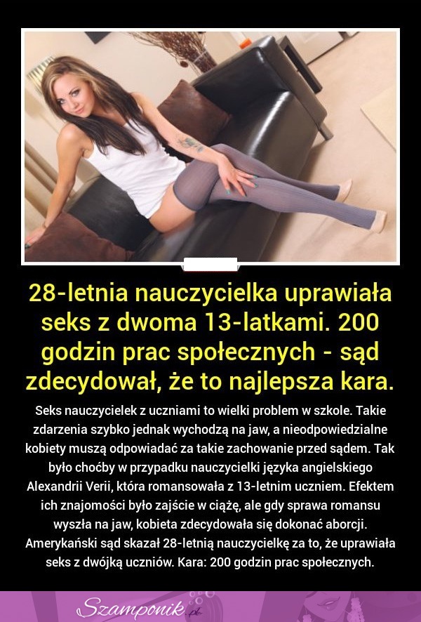 NAUCZYCIELKA uprawiała seks z uczniami. ZOBACZ jaką dostała za to karę...