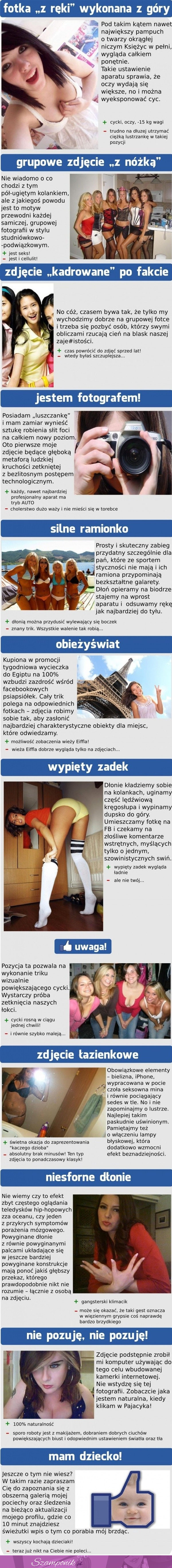 Typowe zdjęcia dziewczyn na facebooku. Poznaj  prawdę - zobacz jak to wygląda