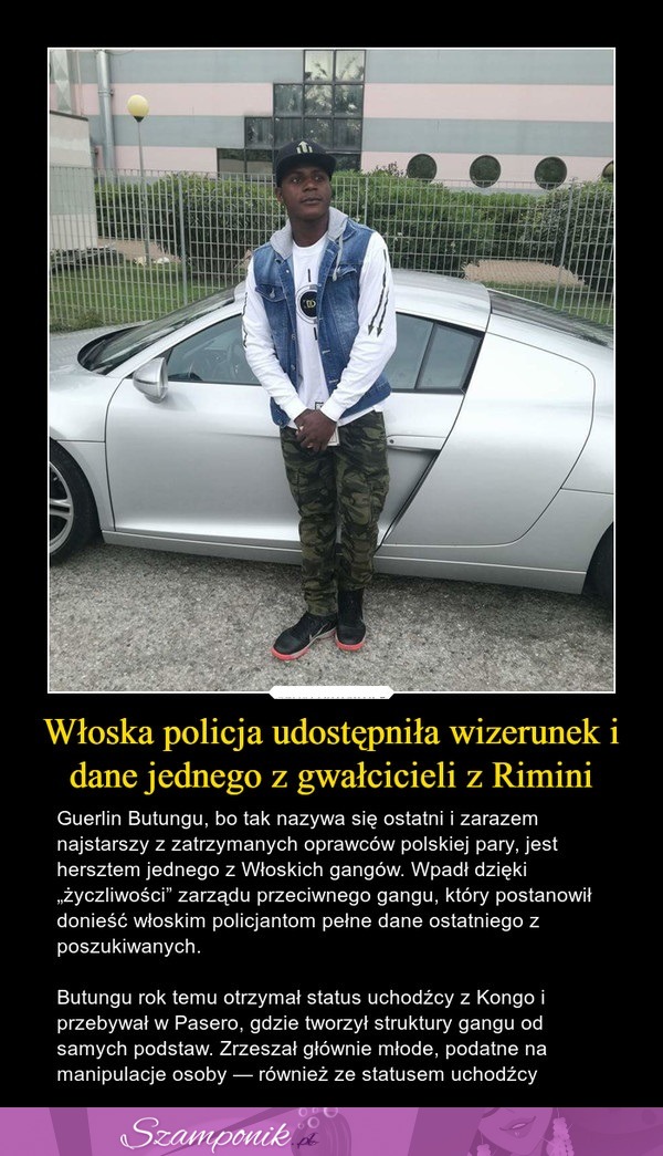 Włoska policja udostępniła wizerunek i dane jednego z gwałcicieli z Rimini...