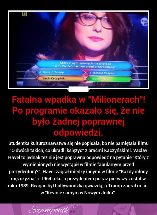 WPADKA w Milionerach! Nie było żadnej poprawnej odpowiedzi! SZOK!