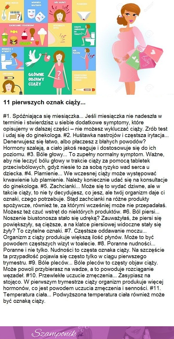 11 pierwszych objawów ciąży!