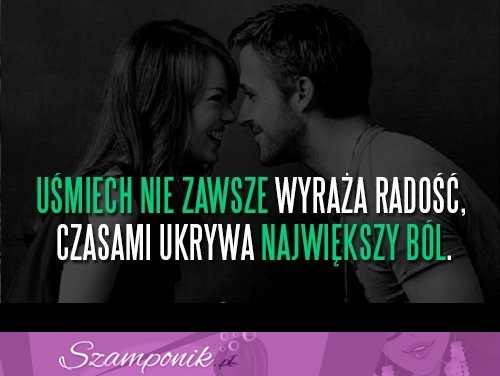 Uśmiech nie zawsze wyraża radość...