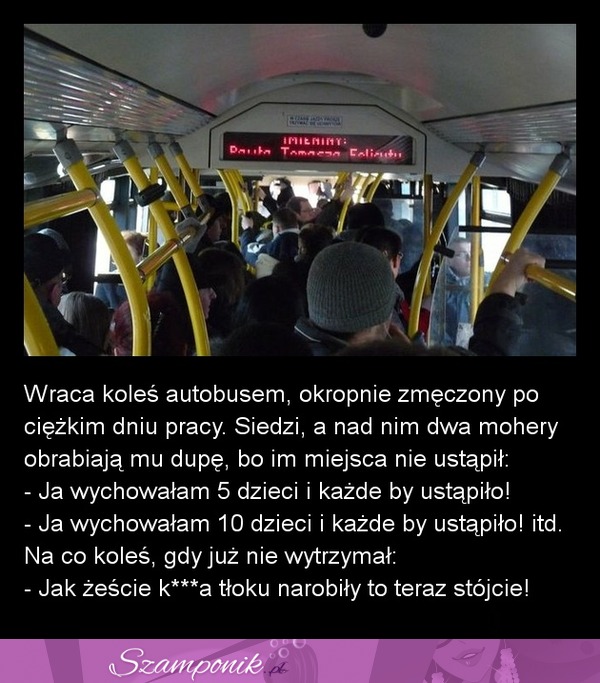 Wraca koleś autobusem...