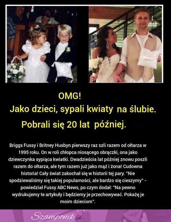 WOW jako DZIECI, sypali kwiaty na ŚLUBIE a 20 lat później...! Niezwykła historia