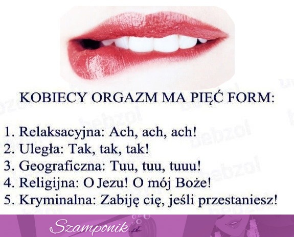 Kobiecy orgazm ma 5 form, zobacz je wszystkie :D