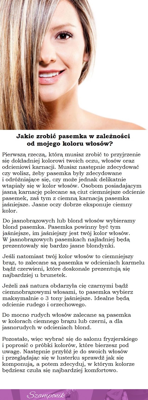 Jakie zrobić pasemka w zależności od mojego koloru włosów?