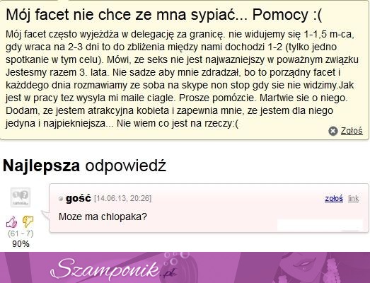 Jej facet nie chce z nią sypiać. Zobacz jaki jest jego problem! :D