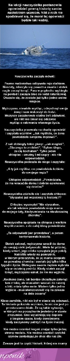 Na lekcji nauczycielka opowiedziała pewną HISTORIĘ swoim uczniom. Nikt z nich nie spodziewał się, że morał będzie taki WAŻNY...