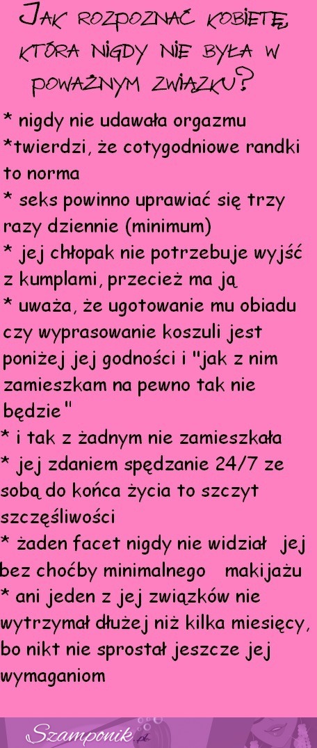 Jak ROZPOZNAĆ KOBIETĘ, która nigdy nie była w ZWIĄZKU!