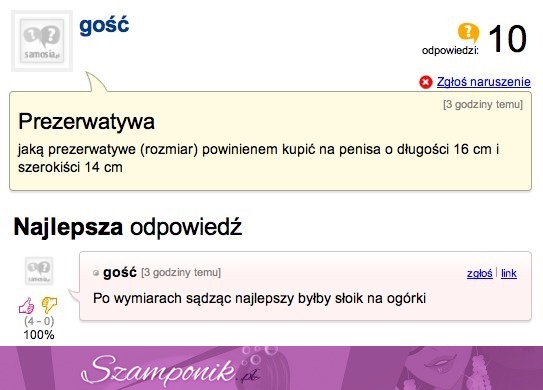 Zapytał o rozmiar prezerwatywy...zobacz co mu odpisali, hahaha :D