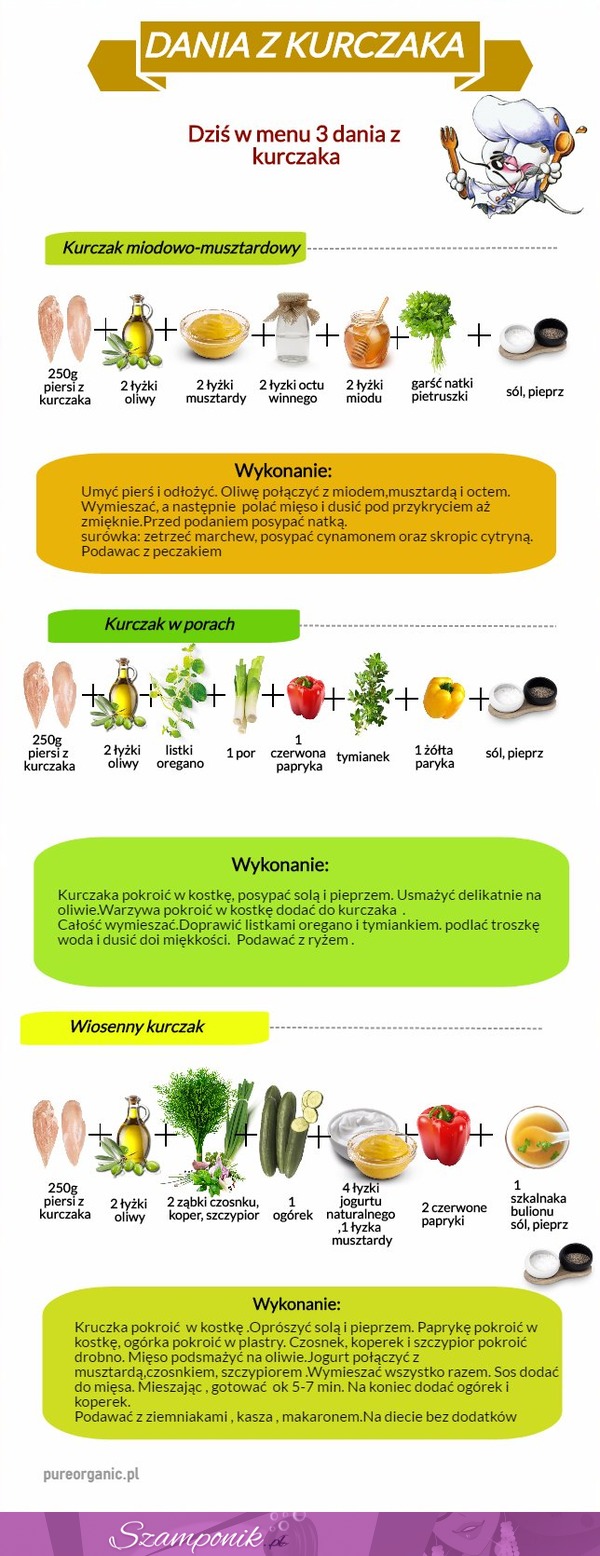 Dania z kurczaka... 3 pomysły!