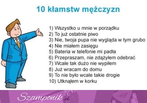 ZOBACZ 10 kłamstw mężczyzn! Najlepsze 7 ;D