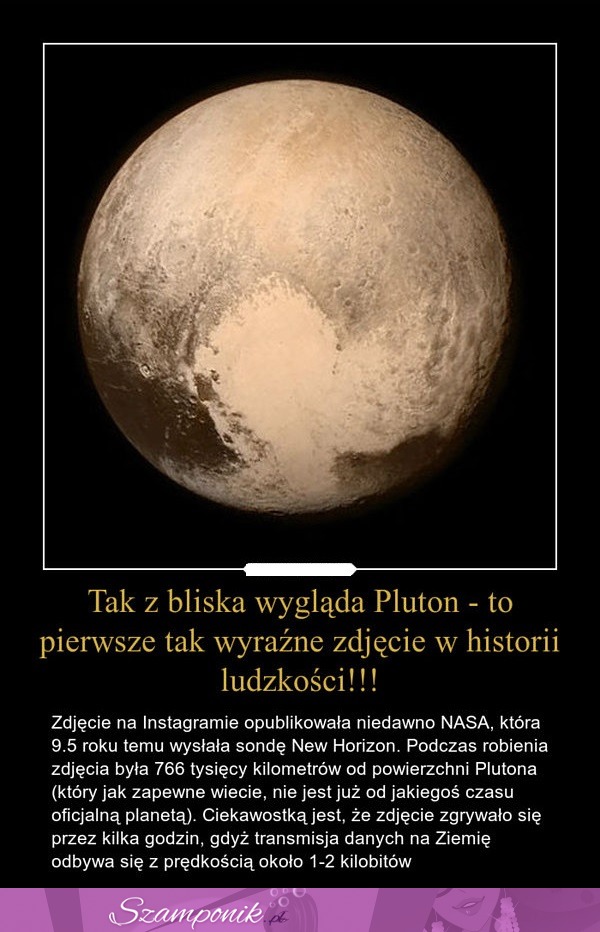 Tak z bliska wygląda PLUTON! To pierwsze tak wyraźne zdjęcie w historii ludzkości