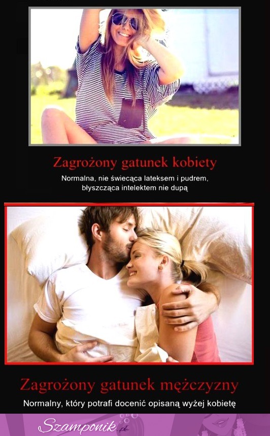 Zagrożony gatunek kobiety i zagrożony gatunek mężczyzny- zobacz czy jesteś zagrożona!