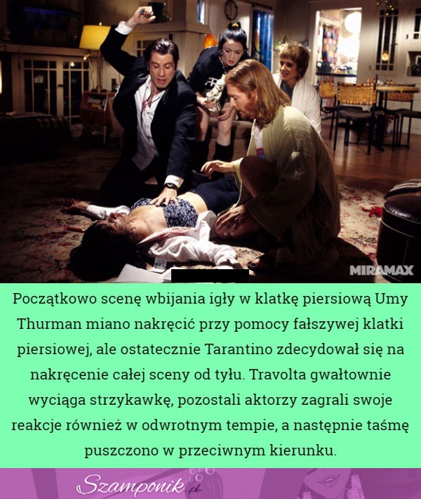 To co zrobił Tarantino to majstersztyk! Zobacz jak nakręcono scenę z wbiciem strzykawki!