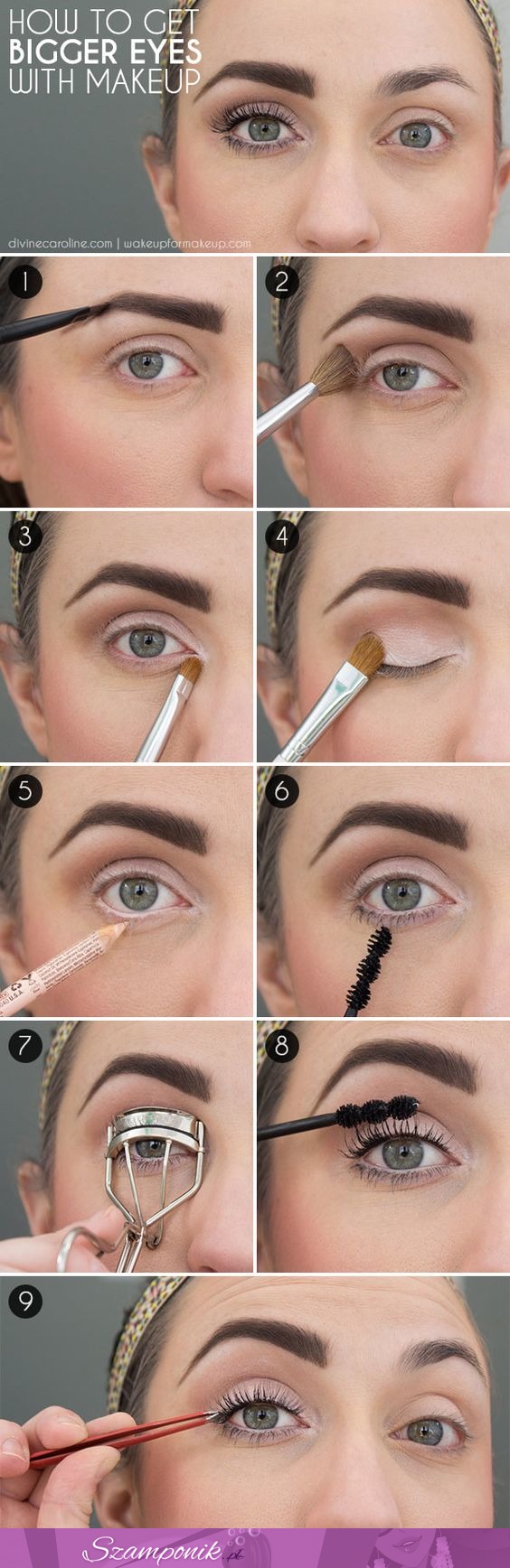 Narzekasz, że twoje oczy są za małe? Oto kilka kroków, jak za pomocą makijażu sprawić, że twoje oczy będę naprawdę duże!
