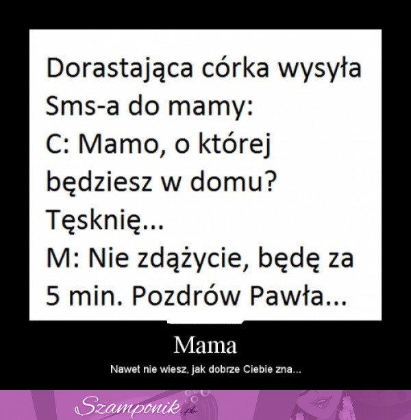 Córka wysłała smsa