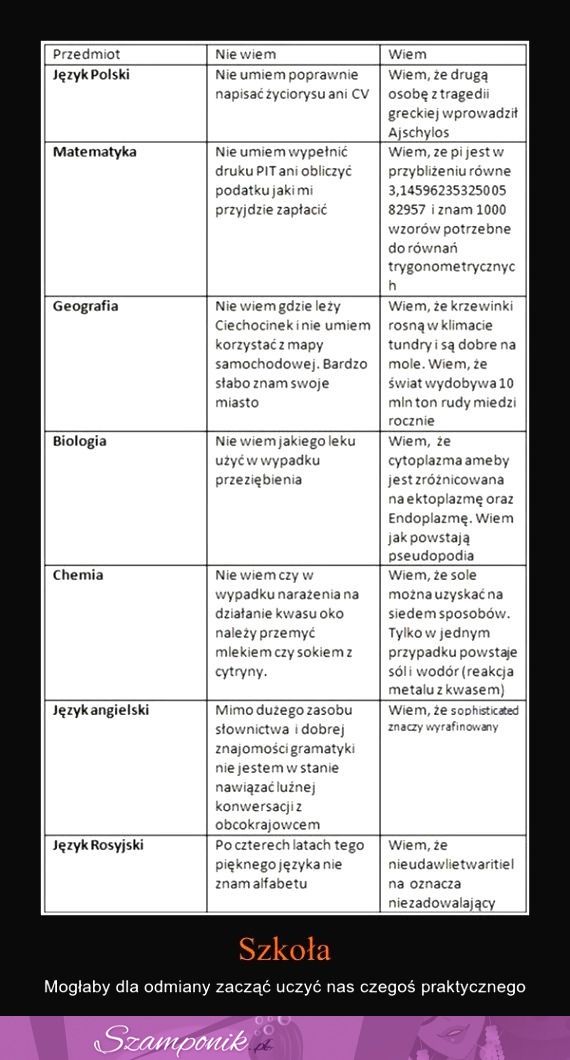 Szkoła mogłaby dla odmiany zacząc uczyć nas czegoś praktycznego! MASAKRA, zobacz to koniecznie