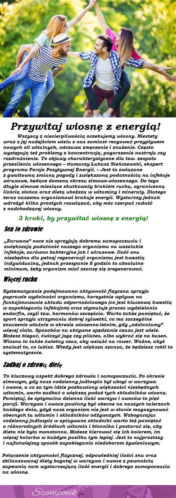 Przesilenie wiosenne? Mnie to nie rusza... Przywitaj WIOSNĘ z energią!