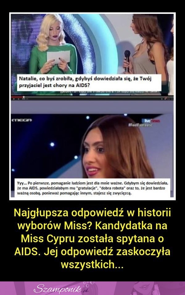 Najgłupsza odpowiedź w historii wyborów Miss! SZOK! ;/