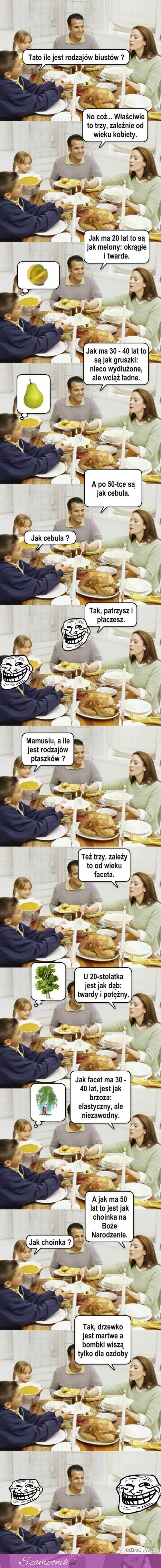 Rodzaje biustów i ptaszków - rozmowa przy śniadaniu :D