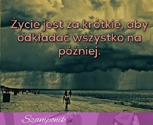 Życie jest za krótkie.