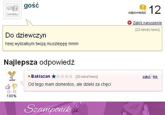 Wylizałby muszelkę... Zobacz ciętą ropostę dziewczyny, haha :D