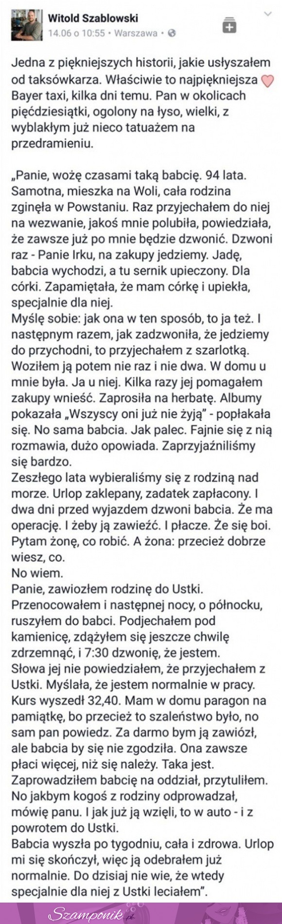 Jedna z najpiękniejszych historii jakie usłyszałam...