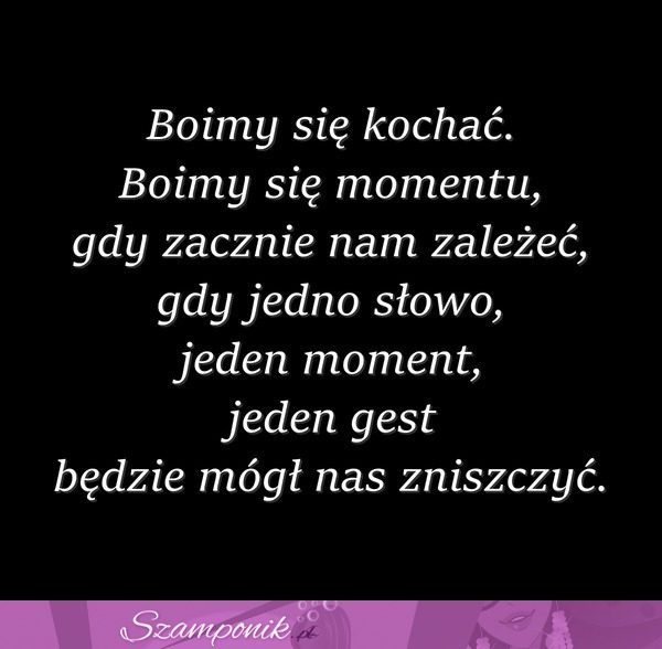 Boimy się kochać.