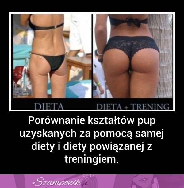 Zobacz jak wyglądają DAMSKIE POŚLADKI uzyskane dzięki DIECIE vs treningom i diecie!