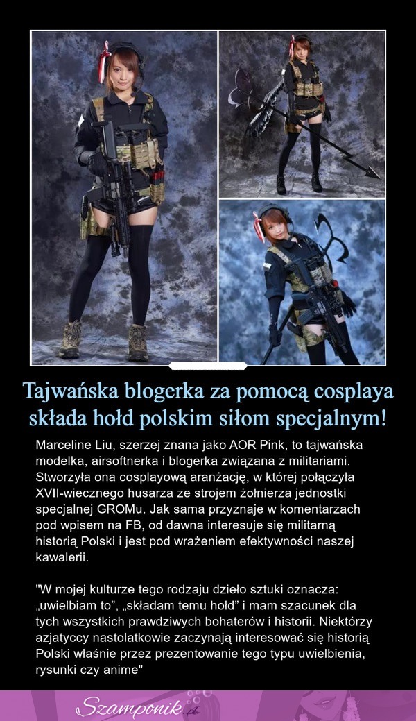 Tajwańska blogerka za pomocą cosplaya składa hołd polskim siłom specjalnym!