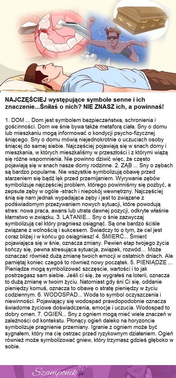 Najczęściej występujące symbole senne i ich znaczenie