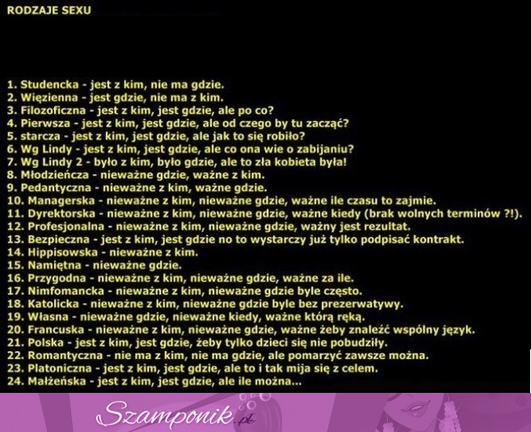 24 rodzaje seksu! sprawdź czy znasz wszystkie? :D