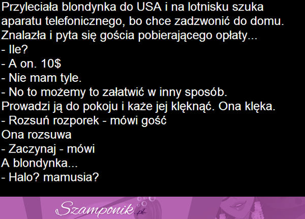 Przyleciała blondynka do USA i... Haha dobre!