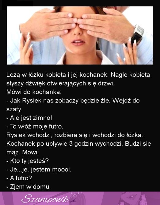 Leżą w łóżku kobieta i jej kochanek...