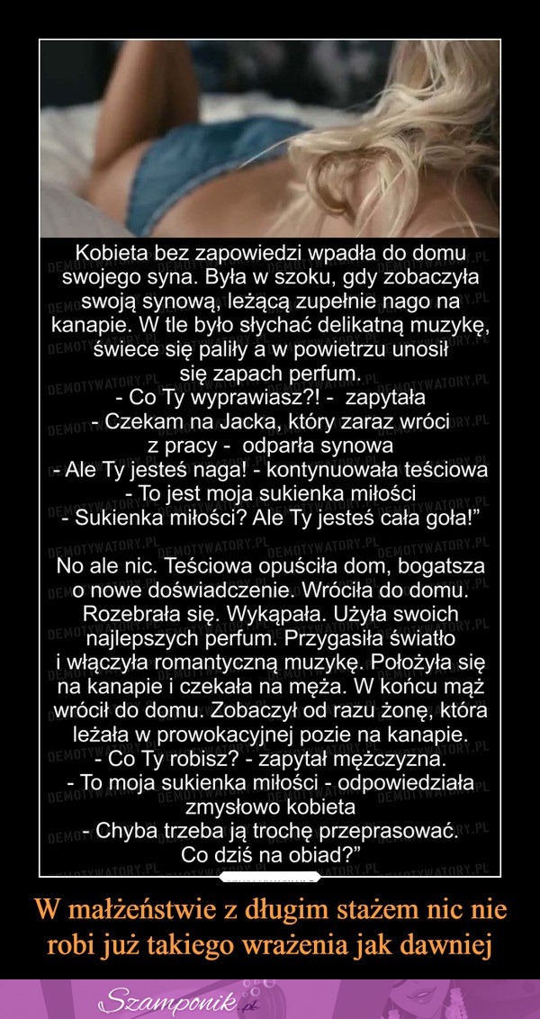 W małżeństwie z długim stażem nic nie robi już takiego wrażenia jak dawniej XD