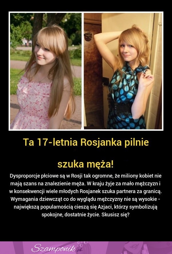 Ta 17letnia ROSJANKA PILNIE SZUKA..... Kto się skusi? haha