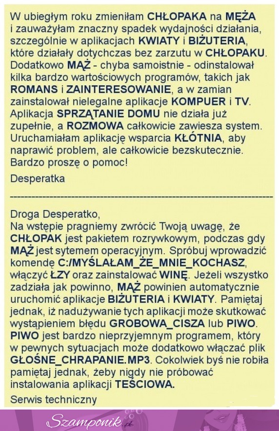 Problem został zgłoszony... Serwis techniczny bardzo mądrze go rozwiązał... Na wesoło ;)