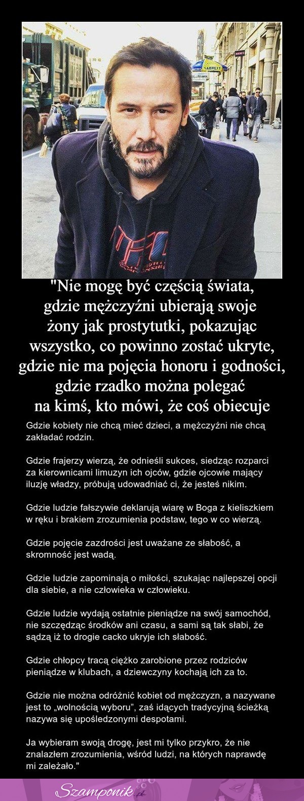 Znany aktor wypowiada się na temat ubioru kobiet w dzisiejszych czasach. Mądre spostrzeżenia!