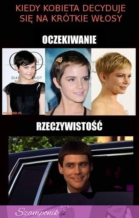 Nie każdy powinien ścinać włosy na krótko ;)