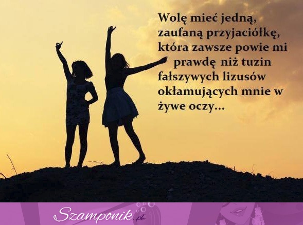 Wolę mieć jedną przyjaciółkę!