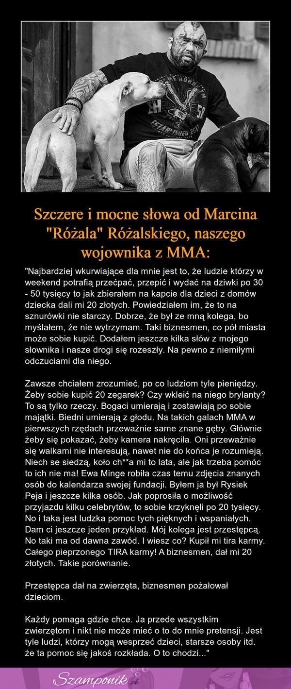 Mocne słowa zawodnika MMA. Zgadzacie się z nim?