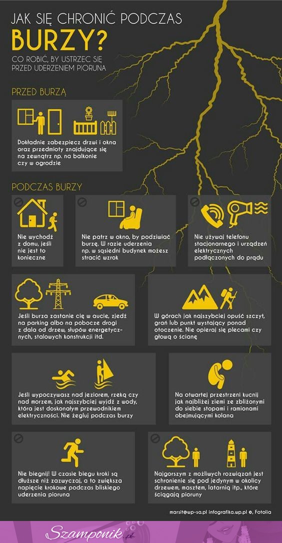 Jak się uchronić podczas burzy i ustrzec przed piorunami? Oto kilka ważnych wskazówek na zbliżające się wiosenne burze!