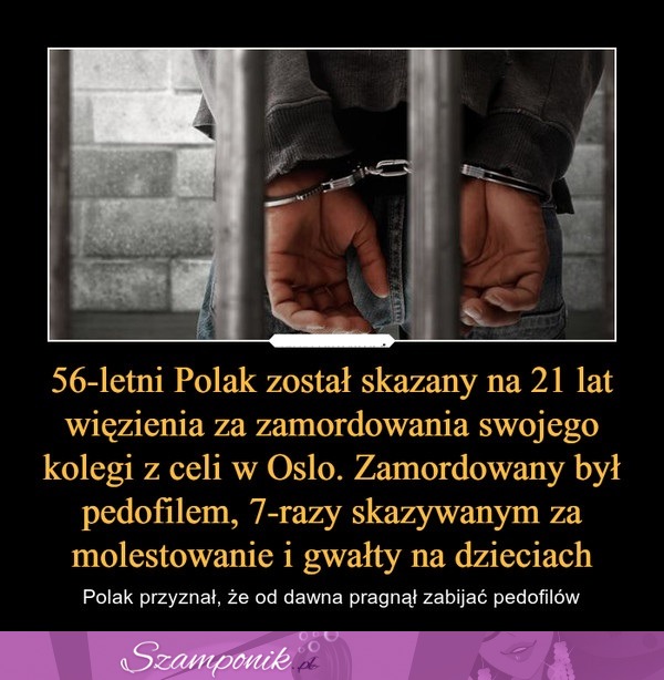 56-letni Polak został skazany za zamordowanie swojego kolegi... Miał powód!