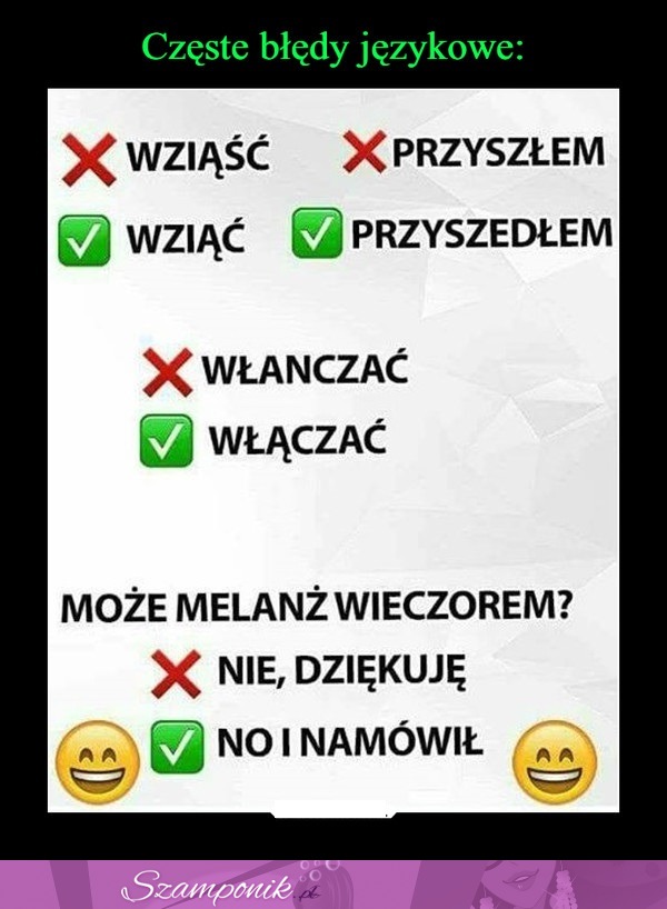 Częste błędy językowe