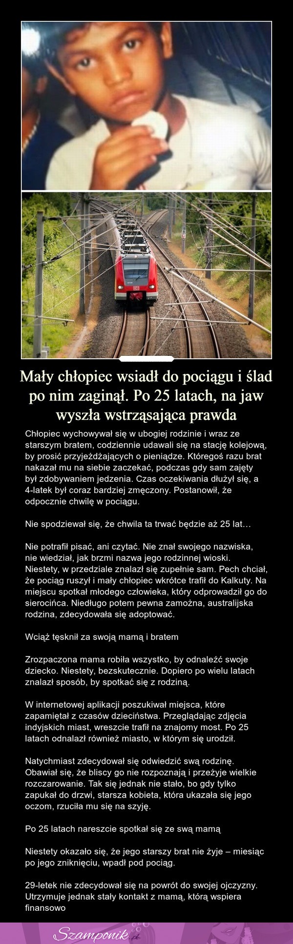 Mały chłopiec wsiadł do pociągu i ślad po nim zaginął. Po 25 latach na jaw wyszła wstrząsająca prawda...