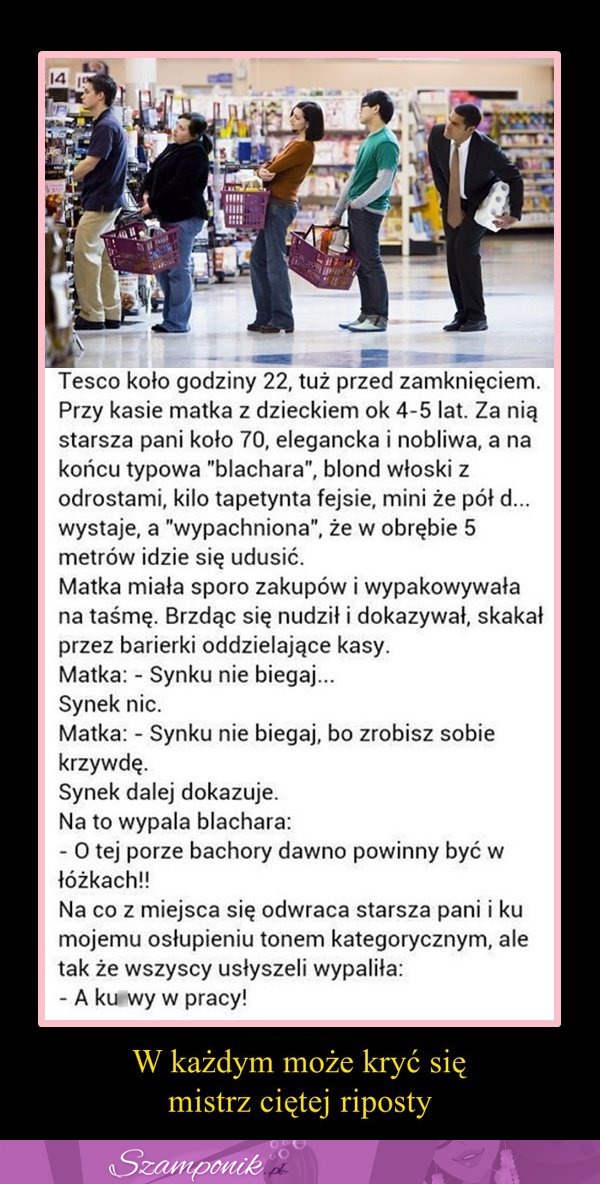 Musisz to zobaczyć! Cięty HUMOR w TESCO przy kasie! BRAWO dla tej Pani!